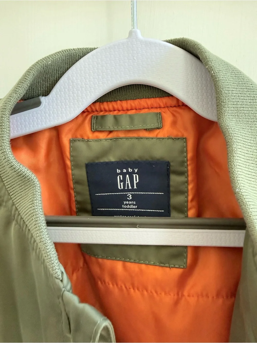 baby GAP Mesculen Green Bomber Jacket for 3 years toddler